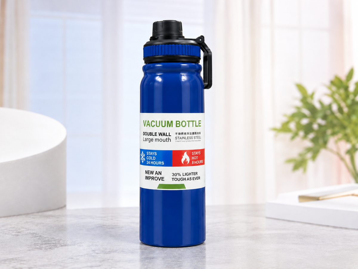 Blue Vacuum Insulated Water Bottle – Keeps Cold 24 Hours | Five Fifty