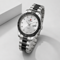 Reward Elegance Two-Tone Crystal Dial Men’s Quartz Watch (Pearl White dial).