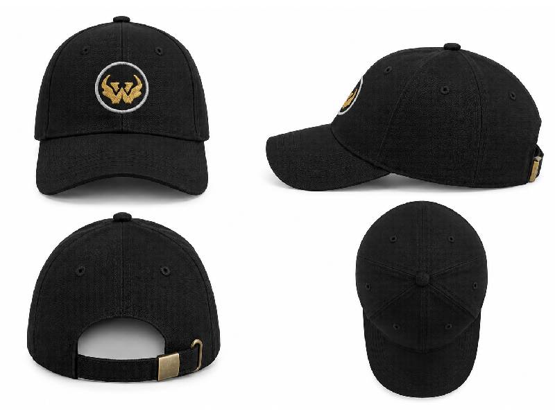 Black Gold Embroidered Baseball Cap – Unisex Cotton Hat | Five Fifty 550