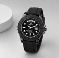 Reward All Black Diver Quartz Watch – Silicone Strap Day-Date | Five Fifty