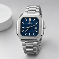 Reward Men’s Square Blue Dial Watch – Stainless Steel Bracelet | Five Fifty