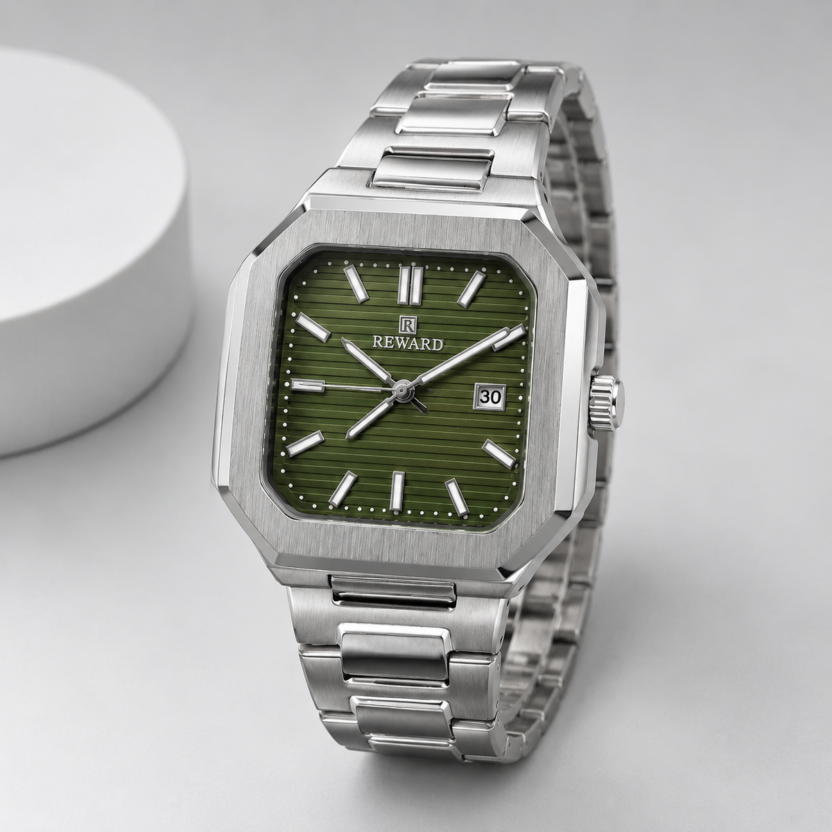 Reward Luxury Green Dial Quartz Watch – Stainless Steel Strap | Five Fifty 550