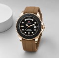 Reward Rose Gold & Brown Diver Quartz Watch – Silicone Strap Day-Date | Five Fifty