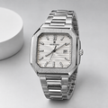 Reward Men’s Square White Dial Watch – Stainless Steel Bracelet | Five Fifty