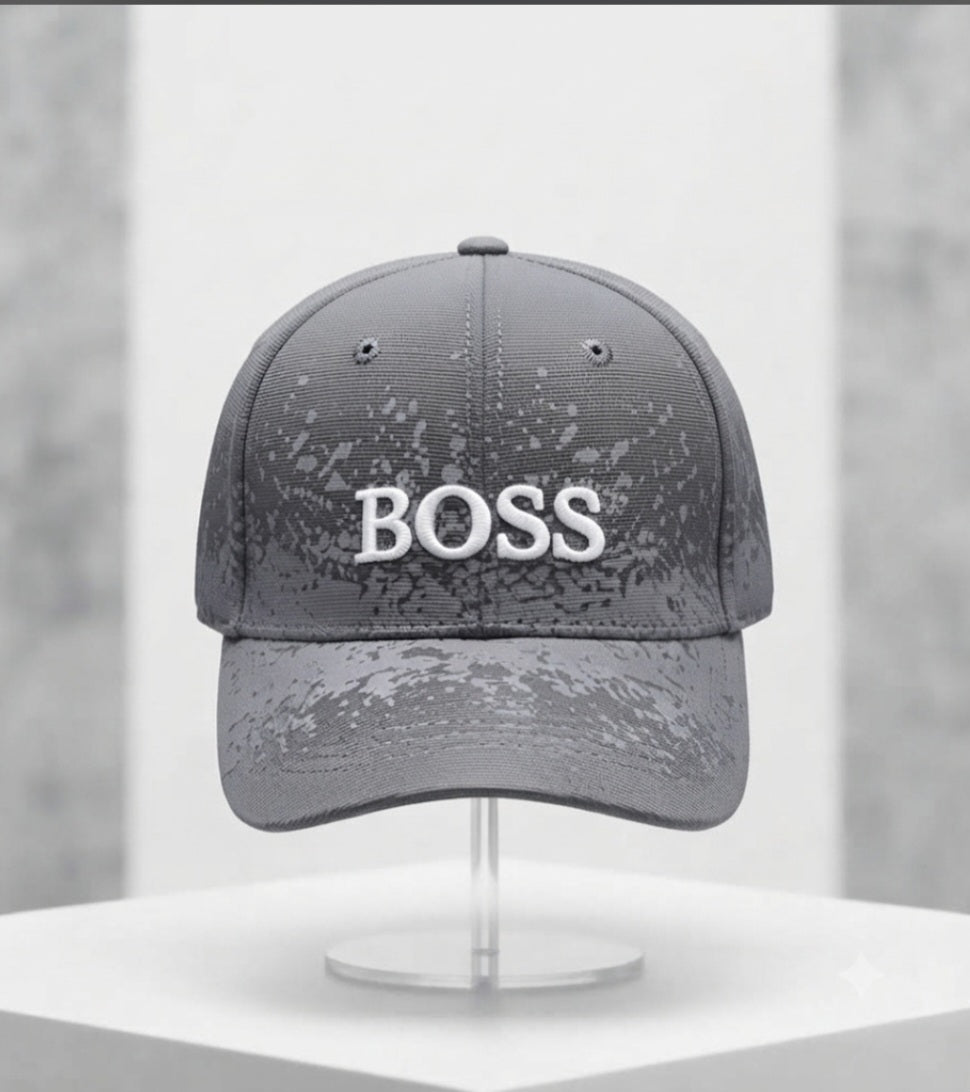 Grey Splatter Print 3D Embroidered Cap | Five Fifty 550