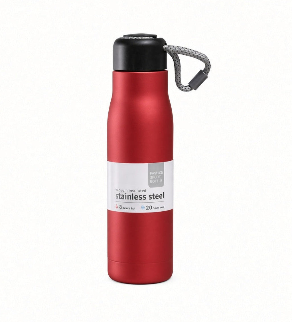 Stainless Steel Vacuum Flask Water Bottle 550ML - Red