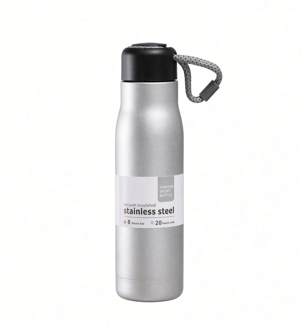 Stainless Steel Vacuum Flask Water Bottle 550ML - Silver