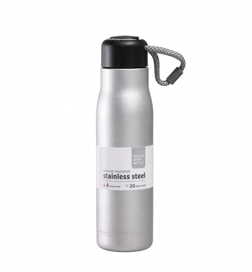 Stainless Steel Vacuum Flask Water Bottle 550ML - Silver