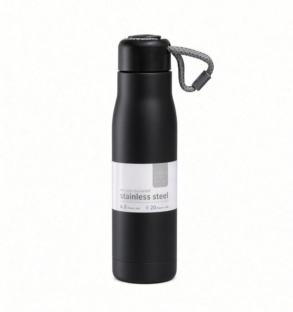 Stainless Steel Vacuum Flask Water Bottle 550ML - Black