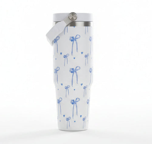 Coquette Bows - 40oz Insulated Stainless Steel Tumbler (White)