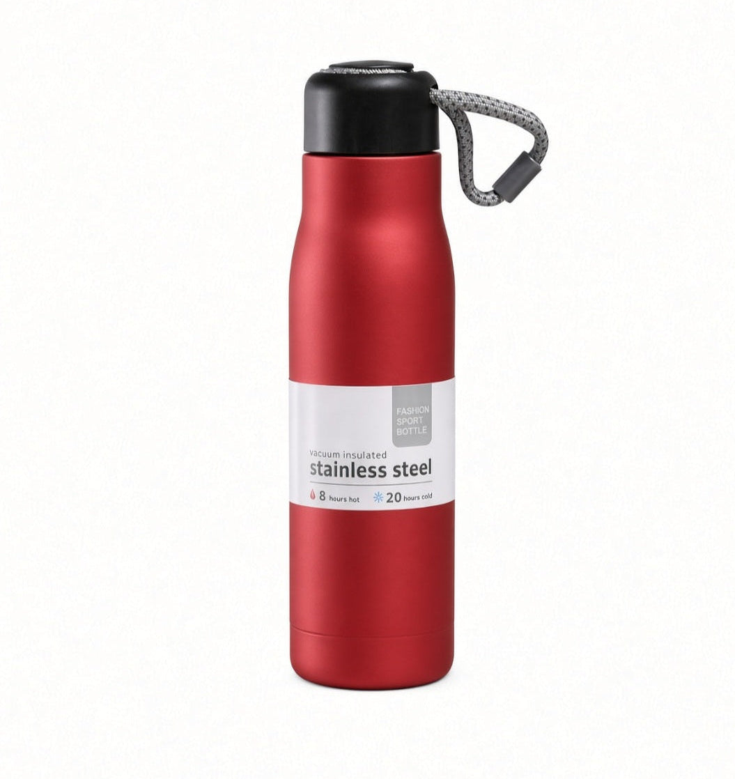 Stainless Steel Vacuum Flask Water Bottle 550ML - Red