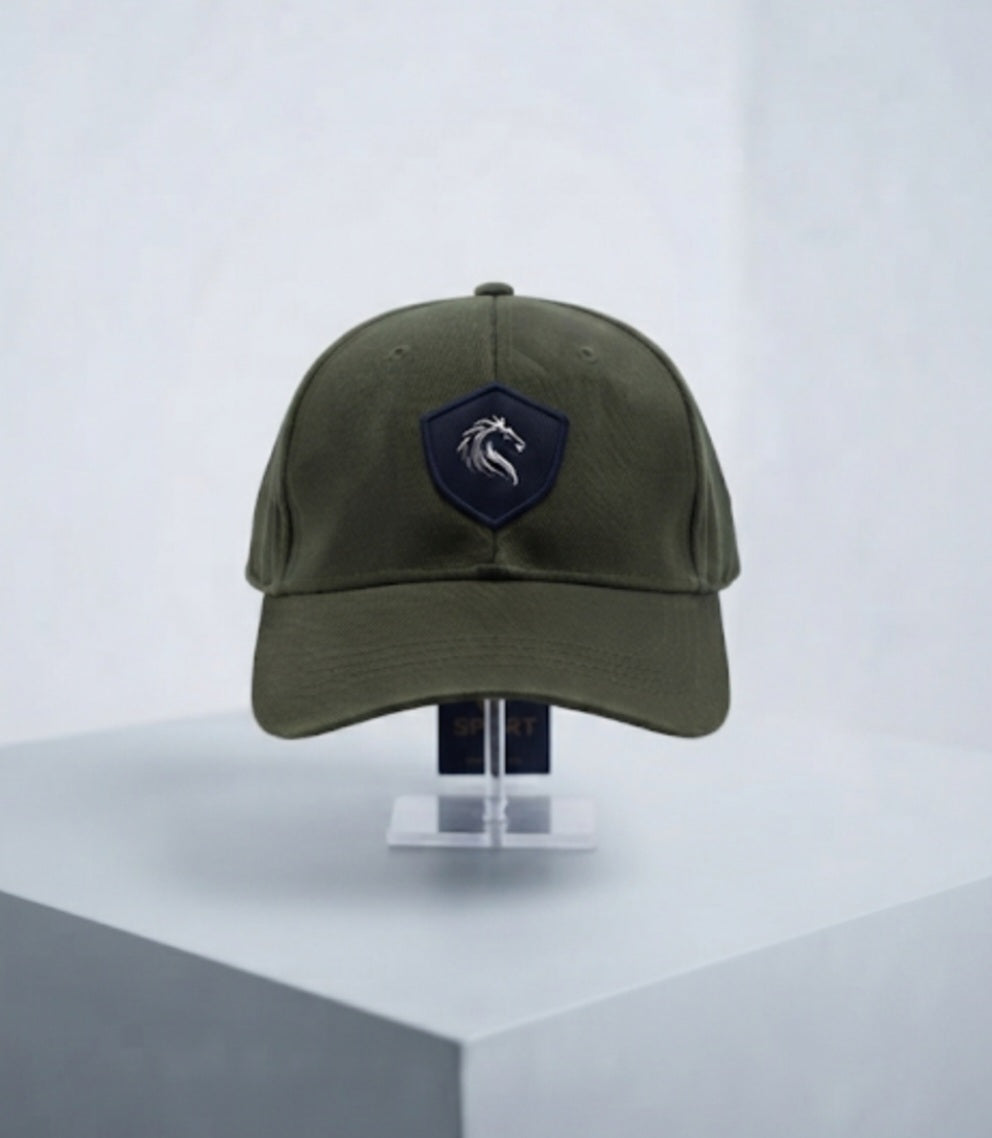 Olive Sovereign Shield Strapback Cap | Five Fifty 550