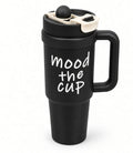 Mood the Cup Stainless Steel Tumbler with Straw - Black
