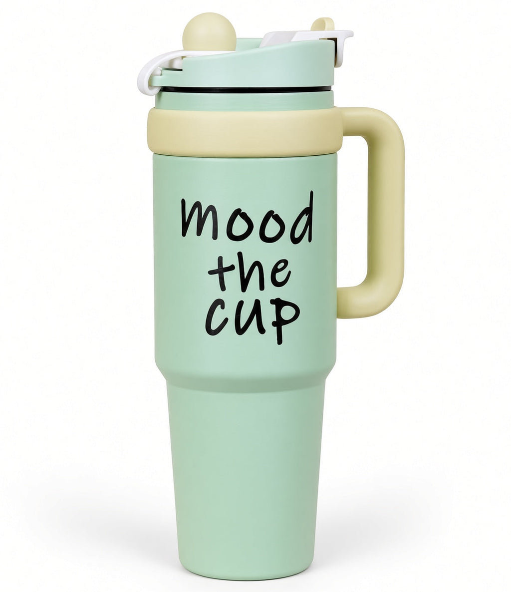 Mood the Cup Stainless Steel Tumbler with Straw - Green