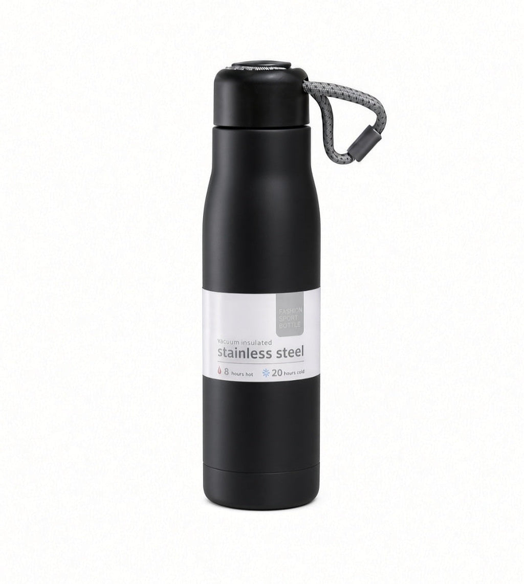 Stainless Steel Vacuum Flask Water Bottle 550ML - Black