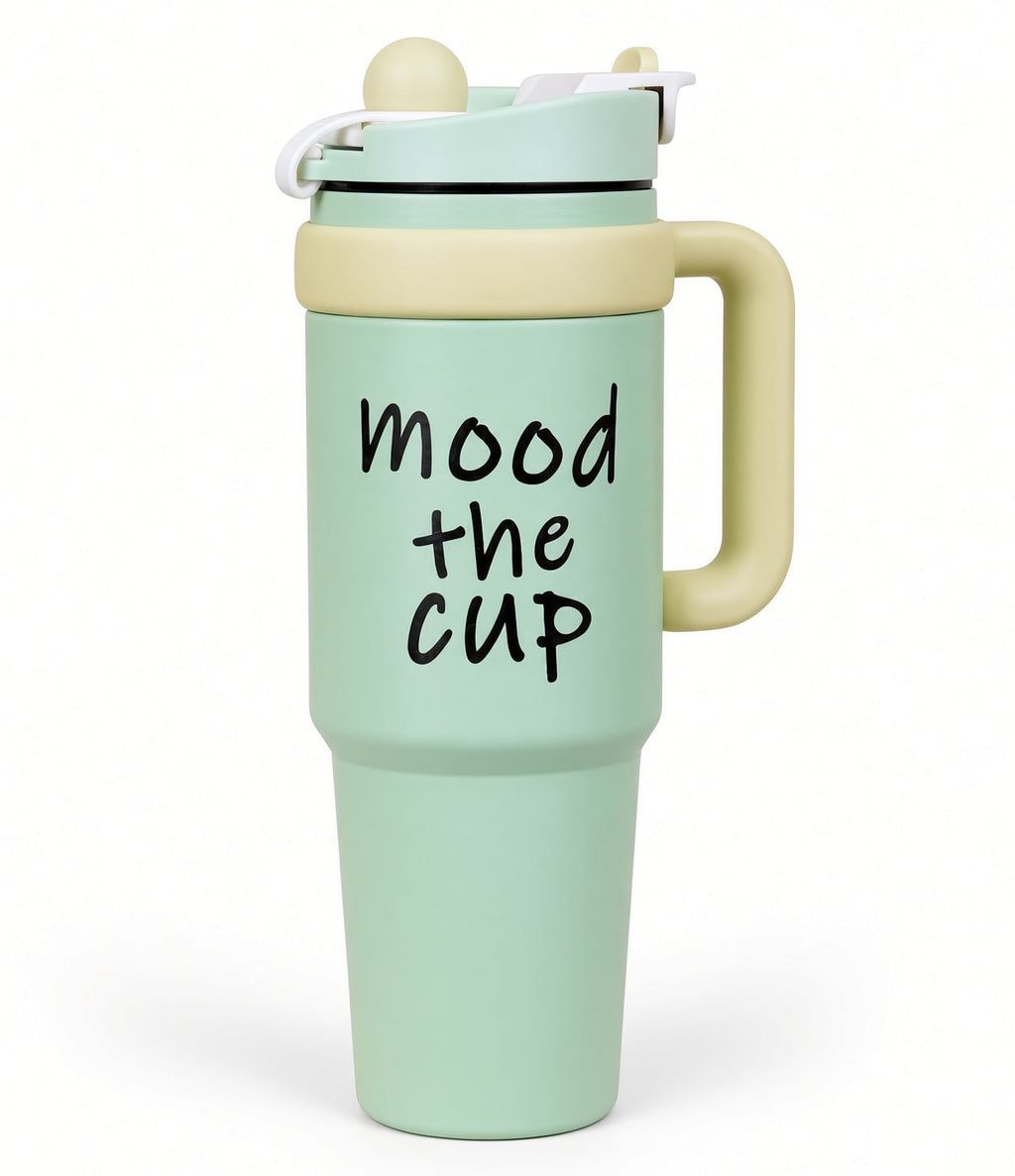 Mood the Cup Stainless Steel Tumbler with Straw - Green